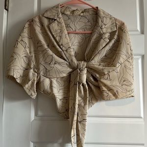 Floral print collar tie